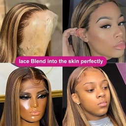 13X4 Ombre Lace Front Wig Human Hair 30Inch 180Density Highlight Straight Wig Pre Plucked Natural Hairline Hd Transparent Frontal Lace Brazilian Virgin Hair, 4/27 Honey Blonde Colored Wigs