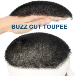 5x7/6x8 100% Human Hair Buzz Cut Toupee for Men Ultra Thin Breathable PU Transparent Full Biological Scalp Prosthesis Toupee