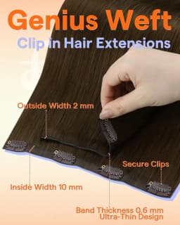 Full Shine 7 Pcs Genius Weft Clip In Hair Extensions Human Hair Seamless Invisible PU Weft Clip Ins For Women