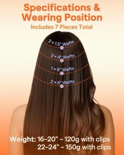 Full Shine 7 Pcs Genius Weft Clip In Hair Extensions Human Hair Seamless Invisible PU Weft Clip Ins For Women