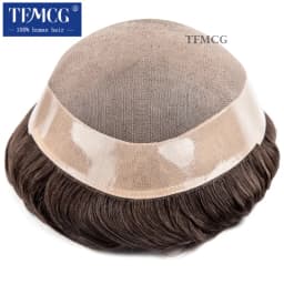 Male Hair Prosthesis Fine Mono,High Quaitly, Breathable and Durable Toupee For Men 100% Natural Human Hair Toupee Wigs For Men