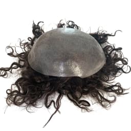 Thin Skin Base Men Toupee Always Wave Hair Human Remy Hair Curly Texture