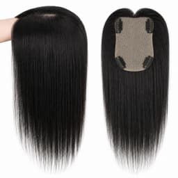 Straight Human Hair 9x13CM Silk Base Topper for Women Natural Scalp Top European Hair Topper Free Part 4 Clips in Hair Piece