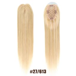 Honey Blonde Human Hair Toppers for Women 16Inch Straight Clip In Remy Hair Extensions Mono Base Topper Hairpiece for Thin Hair