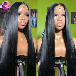 Eva Real HD Lace Wigs Straight 2x6 HD Lace Closure Wig Deep Part Pre Plucked Melt All Skins Invisible HD Human Hair Closure Wigs