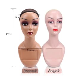 Half Shoulder Dummy Head 6Pcs/Box Fiber Glass Mannequin Head With Bottom Cover Wig Display Stand Female Mannequin Head For Wig