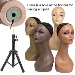 Half Shoulder Dummy Head 6Pcs/Box Fiber Glass Mannequin Head With Bottom Cover Wig Display Stand Female Mannequin Head For Wig