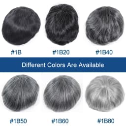 Human Hair Prosthesis for Men's Toupee Breathable Mono Toupee PU Double Knot Male Wig Unit Hairpiece Replacement System 8x10Inch