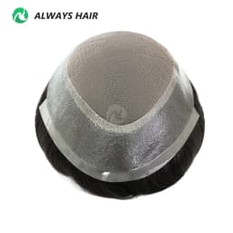 Cheap Durable Mono PU Wig Man Toupee Free Style Off Black Indian Human Hair Men's Capillary Prothesis 6x8 6x9 7x9 8x10