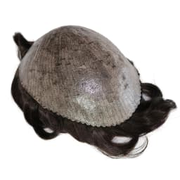 30mm Wave 1b50 1b80 White Gray Black Old Male Hair Prosthesis Natural Hairline Super Durable Thin Brown Poly Skin Base ManToupee