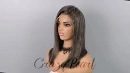CrazyPearl Bob Wig Human Hair Salt and Pepper Grey Wigs 13X4 Straight Lace Frontal Wigs Human Hair Natural Hairline Gray Wigs