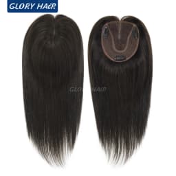TP79 Lightweight Brazilian Human Hair Women Toppers 12" Size 4.5x5 Inch 110% Density Durable Hairpiece With 3 Clips For Women