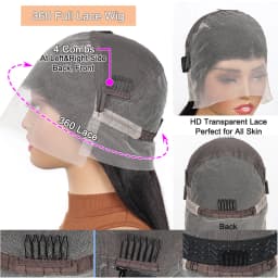 HD Full Lace Wig Human Hair 360 Lace Frontal Wigs 12A Pre Plucked 30 Inch 180% Density Brazilian Hair Transparant Lace Wig