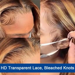Ombre Bob Wig Human Hair 4/27 Highlight 13x4 Transparent Lace Wig Body Wave Honey Blonde Lace Front Bob Wigs Loose Wave 180 Density 14 Inches