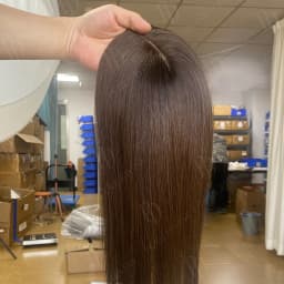 10x12cm Human Hair Topper with Silk Base 40cm Straight Clip in Hairpiece for Women Natural Scalp Simulation Thinning Hair Toupee