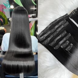 Raw Virgin Clip In Hair Extensions Human Hair Vietnamese Straight Clip In Natural Black Clip Ins Unprocessed Hair 100g 7Pcs/Set