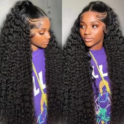 360 HD Full Lace Frontal Wigs Human Hair 200 Density Natural Colored Deep Curly Wave Lace Front Wigs 50 52 Inch Long Remy Hair