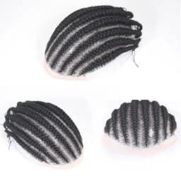 8 Cornrow Braids Afro Braids Male Hair Prosthesis V Eight Strand Braids Toupee for Men and Women Breathable Full Lace Human Hair