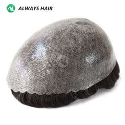 I SKIN Men's Capillary Prothesis 0.12-0.14mm Indian Human Hair 130% Hair Density Men Toupee 6x8 6x9 7x9 7x10 8x10 Size Wig Man