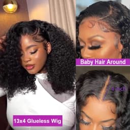 220% Density Short Bob Wig 16Inch 13x4 Water Deep Wave Lace Front Bob Wigs Human Hair 5x5 Lace Closure Curly Bob Wigs Human Hair