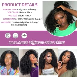 220% Density Short Bob Wig 16Inch 13x4 Water Deep Wave Lace Front Bob Wigs Human Hair 5x5 Lace Closure Curly Bob Wigs Human Hair