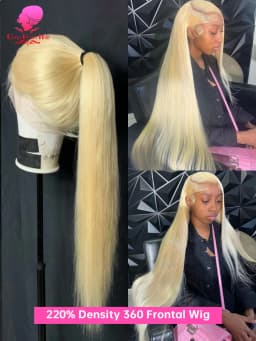38 40 Inches 360 Lace Frontal Wigs Bone Straight Pre Plucked Transparent Lace Frontal Wig 13x4 13x6 Honey Blonde 613 Lace Front Human Hair Wigs For Women 220 250 Density Free Shipping