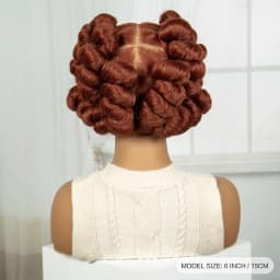 Bantu Braided Wigs Synthetic Transparent Full Lace Braided Lace Wigs Ginger Orange Color Short Cute Handmade Knotless Braids Wig