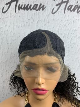 Deep Curly Transparent Lace Front Human Hair Wigs For Women Human Hair Natural Black Brazilian Cury Human Hair Wigs Pre Plucked