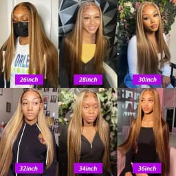 250% Density Full Hd Lace Front Wig 360 4/27 Highlight Ombre Lace Wigs 30 40 Inch Bone Straight Human Hair Pre Plucked HD Lace Frontal Wig 100% Human Hair For Women