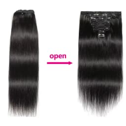 High Quality Clip In Hair Extensions Long Straight Invisible Seamless Hair Pieces 100% Human Hair Looking Hair Additions For Thickening And Lengthening Sleek Manageable Perfect for Daily Use 3 Days Fast Delivery