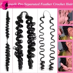 60g Burmese Curly Human Hair Extensions, Crochet Human Hair, Bohemian Pre-Curled Braids, Feathered Crochet Hair with Miracle Knots, Spiral Curly Hair for Braids, Deep Wave Crochet Human Hair.