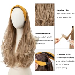 Synthetic Headband wigs Long Curly Wavy Hair Extensions Ombre Brown Black Blonde Half Wig For Women Daily Cosplay