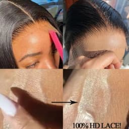 Eva Hair Invisible Real HD Lace Frontal Only Full 13x4 Melt Skins Pre Plucked 5x5 HD Lace Closures Human Hair Straight & Body Wave 2x6 HD Lace Closure Natural Black