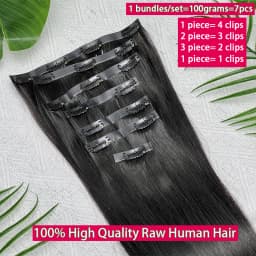 Vietnamese PU Clip in Extensions Human Hair Straight Hair Seamless Skin Weft Clip-in Hair 100% Raw Virgin Human Hair Full Head