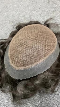 Promotion Australia-Double Layers Male Hair Prosthesis Human Hair Toupee Men's Wig Lace PU Base Breathable System Wigs For Men