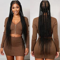 36in Full Lace Cornrow Braided Wigs Synthetic Natural Braiding Hair Wigs Box Braided Lace Wigs with Baby Hair for Black Women