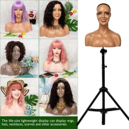 Realistic Female Mannequin Head With Shoulder Manikin Head Bust For Wigs Beauty Accessories Display Model Wig Heads