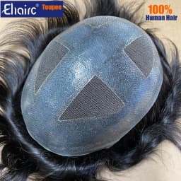 Permier Capillary Male Hair Prosthesis 0.08mm Skin Toupee Mens Wig Double Knots Lace Pu Wig For Men Human Hair Men's Hair System