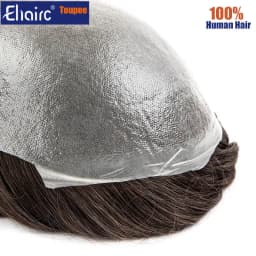 0.02-0.03MM Toupee Men Truly Ultra-Thin Microskin Male Hair Prosthesis Premier Toupee for Men Men's Wig 100% Human Hair System
