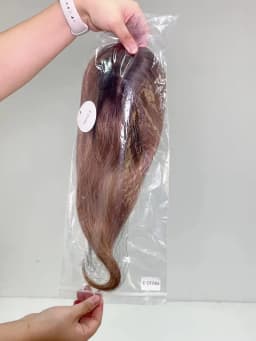 Mixed Blonde Human Hair Toppers 12 inch Human Hair Clip in Bangs Hair Pieces Skin 360° Cover Hair Extension for Women Loss Hair