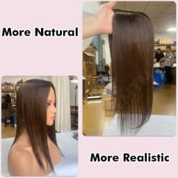 10x12CM Straight Human Hair Toppers For Women Skin Human Hair Piece Cover Breathable Human Hair Topper With 4 Clips In HairPiece