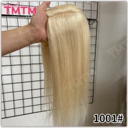 10x12CM Straight Human Hair Toppers For Women Skin Human Hair Piece Cover Breathable Human Hair Topper With 4 Clips In HairPiece