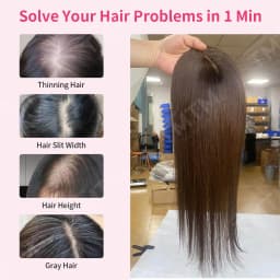 10x12CM Straight Human Hair Toppers For Women Skin Human Hair Piece Cover Breathable Human Hair Topper With 4 Clips In HairPiece