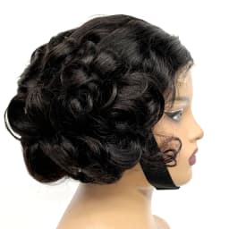 12inch 5x5 Transparent Lace Closure Blonde 613# Loose Wave Human Hair Wigs 280% Density Short Bouncy Curly Bob Wigs for Women