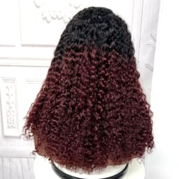22inch Ombre Brown Water Wave Human Hair Wig 280% 4x4 Transparent Lace Closure Colored Deep Wave Curly Hair Wigs For Black Women