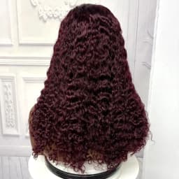 22inch Ombre Brown Water Wave Human Hair Wig 280% 4x4 Transparent Lace Closure Colored Deep Wave Curly Hair Wigs For Black Women