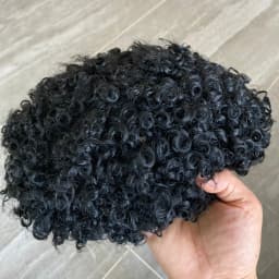 15mm Curly Mens Wig Durable Skin Toupee African American Human Hair Microskin Full Poly PU Afro Wave Male Capillary Prosthesis