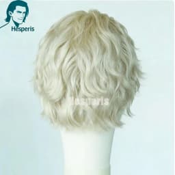 Hesperis Wavy Short Pixie Cut Wig With Bangs Remy Hair Full Lace Human Hair Wig For Male Blonde Hair Color Layered Men Wigs