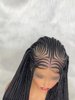 African Braided Hair Wigs Synthetic Full Lace Cornrow Knotless Box Braiding Wigs for Black Women Lace Frontal Crochet Braids Wig
