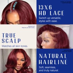 Halloween Wig Long Anime Cosplay Body Wave Wine Red Burgundy 99J Human Hair Wigs 200% Density 40 Inches 13x6 13x4 HD Transparent Lace Frontal Wig Brazilian Hair For Women Pre Plucked
